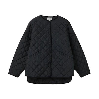 (Women) TOTEME Classic Loose Quilted Cotton Jacket Black Winter Coat. 211177732200