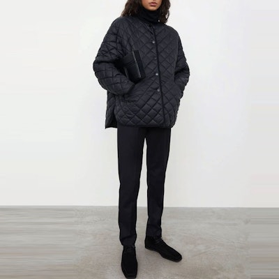 (W) TOTEME 經典寬鬆黑色棉質絎縫冬季外套. 211177732200 Details for (W) TOTEME 經典寬鬆黑色棉質絎縫冬季外套. 211177732200