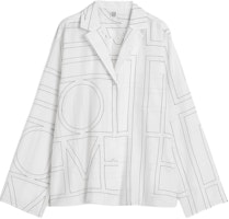 (Women) TOTEME Embroidered Logo Relaxed Long Sleeve Shirt White/Black. 243WRT976FB0239 (Women) TOTEME Embroidered Logo Relaxed Long Sleeve Shirt White/Black. 243WRT976FB0239