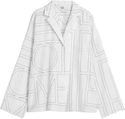 (W) TOTEME 刺绣标志宽松长袖衬衫 白色/黑色 243WRT976FB0239 Order (W) TOTEME 刺绣标志宽松长袖衬衫 白色/黑色 243WRT976FB0239