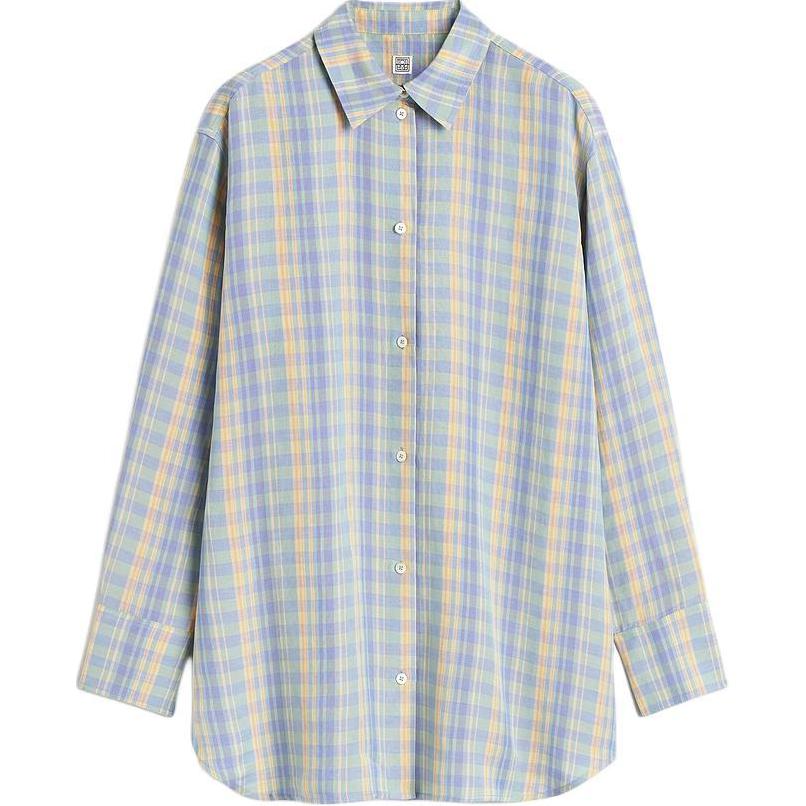 (Women) TOTEME  Faded Madras Check Long-Sleeve Button-Up Shirt 243WRT1415FB0201193