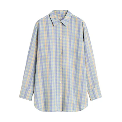 (Women) TOTEME Faded Madras Check Long-Sleeve Button-Up Shirt 243WRT1415FB0201193