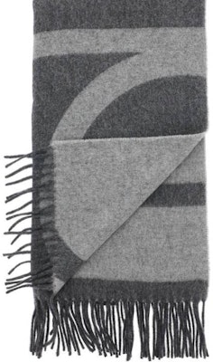 (W) Toteme 时尚字母流苏印花羊毛围巾 - 灰色 214882807942 Shop (W) Toteme 时尚字母流苏印花羊毛围巾 - 灰色 214882807942