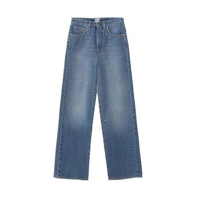 (Women) TOTEME High-Waist Flare Cropped Jeans Washed Blue. 201230740405