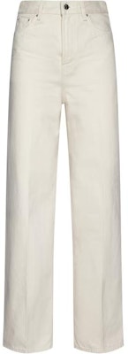 (W) TOTEME Seluar Jeans Putih Tinggi Wide-Leg dengan Butiran Zip. 242WRB2429FB008332116 Order (W) TOTEME Seluar Jeans Putih Tinggi Wide-Leg dengan Butiran Zip. 242WRB2429FB008332116