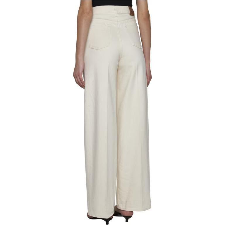 Purchase (W) TOTEME Seluar Jeans Putih Tinggi Wide-Leg dengan Butiran Zip. 242WRB2429FB008332116