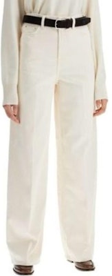 (W) TOTEME Seluar Jeans Putih Tinggi Wide-Leg dengan Butiran Zip. 242WRB2429FB008332116 Details for (W) TOTEME Seluar Jeans Putih Tinggi Wide-Leg dengan Butiran Zip. 242WRB2429FB008332116