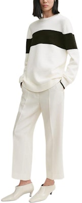 (W) TOTEME 修身条纹圆领针织毛衣 白色/黑色 FW24. 243WRT0338YA0081200 Lookbook (W) TOTEME 修身条纹圆领针织毛衣 白色/黑色 FW24. 243WRT0338YA0081200