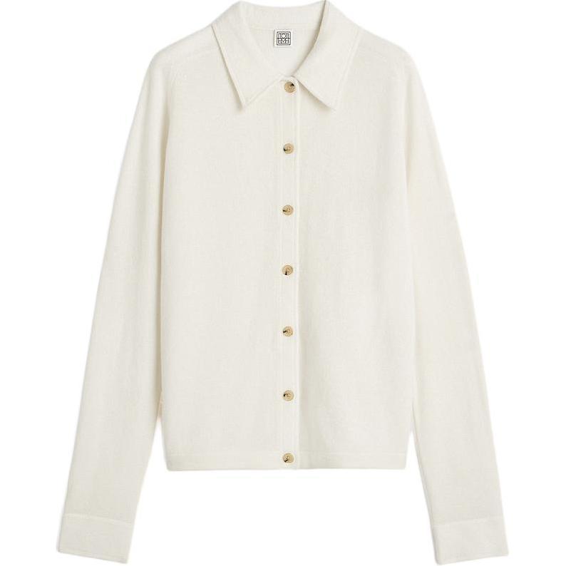(Women) TOTEME  Loose-Fit Cashmere Cardigan Cloud White - Fall 24 Edition. 243WRT0347YA0016187