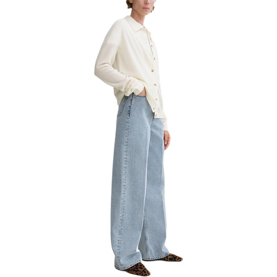 Purchase (W) TOTEME 秋季24款宽松版羊绒开衫云白色。 243WRT0347YA0016187