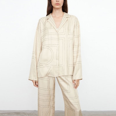 (W) TOTEME 宽松版几何标志丝质衬衫 白色 213755707926 Shop (W) TOTEME 宽松版几何标志丝质衬衫 白色 213755707926