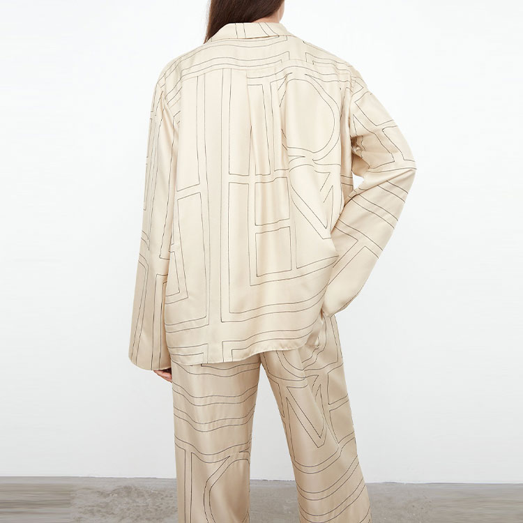 Purchase (W) TOTEME 宽松版几何标志丝质衬衫 白色 213755707926