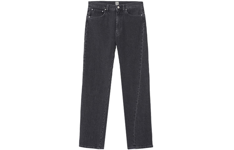 (Women) TOTEME  Mid-Rise Straight-Leg Jeans Grey Wash with Logo Patch. 193232743300