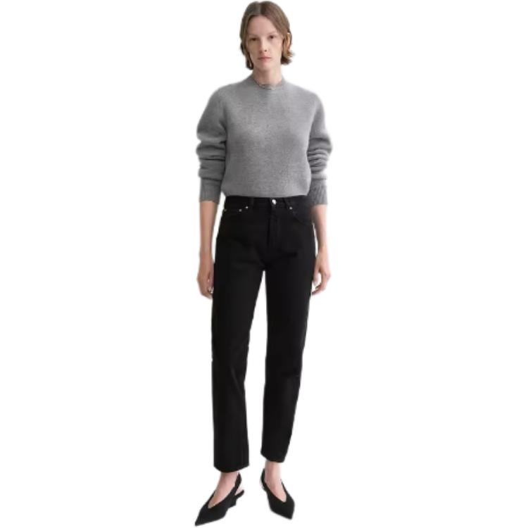 Details for (W) TOTEME 中腰直筒牛仔裤 灰色水洗带标志贴布 193232743300