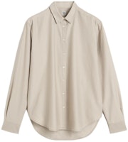 (Women) TOTEME Minimalist A-Line Long-Sleeve Shirt Stone Color SS24. 234WRT810FB0116009 (Women) TOTEME Minimalist A-Line Long-Sleeve Shirt Stone Color SS24. 234WRT810FB0116009