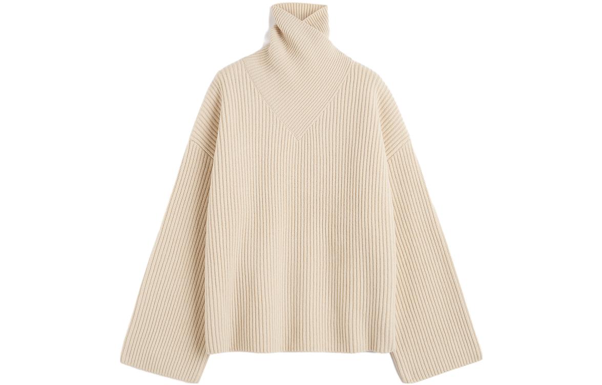 (Women) TOTEME  Minimalist Ribbed Turtleneck Sweater Stone Beige 234WRTWTP160YA0007009