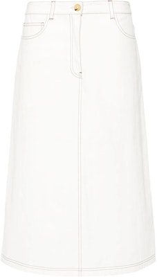 (W) TOTEME Minimalis Putih Skirt Panjang Santai Berpotongan Rendah Lurus 243WRB0198FB0104047 Buy (W) TOTEME Minimalis Putih Skirt Panjang Santai Berpotongan Rendah Lurus 243WRB0198FB0104047