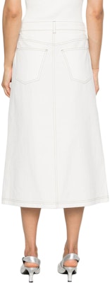 (W) TOTEME Minimalis Putih Skirt Panjang Santai Berpotongan Rendah Lurus 243WRB0198FB0104047 Shop (W) TOTEME Minimalis Putih Skirt Panjang Santai Berpotongan Rendah Lurus 243WRB0198FB0104047