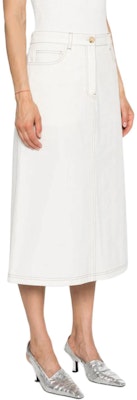 (W) TOTEME Minimalis Putih Skirt Panjang Santai Berpotongan Rendah Lurus 243WRB0198FB0104047 Purchase (W) TOTEME Minimalis Putih Skirt Panjang Santai Berpotongan Rendah Lurus 243WRB0198FB0104047