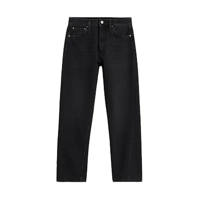(Women) TOTEME Original Mid-Rise Straight-Leg Jeans in Washed Black. 234232744230