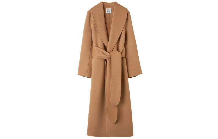 (Women) TOTEME  Oversized Belted Wool Coat Brown Long Trench 214-106-720-835