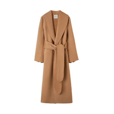(Women) TOTEME Oversized Belted Wool Coat Brown Long Trench 214-106-720-835