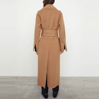 Shop (W) TOTEME 寬鬆綁帶羊毛大衣棕色長款風衣 214-106-720-835