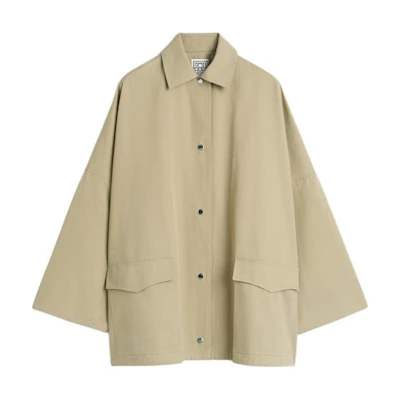 (Women) TOTEME Oversized Snap Button Collar Jacket Brown - Fall 2024 Collection 241WRO1050FB0103125