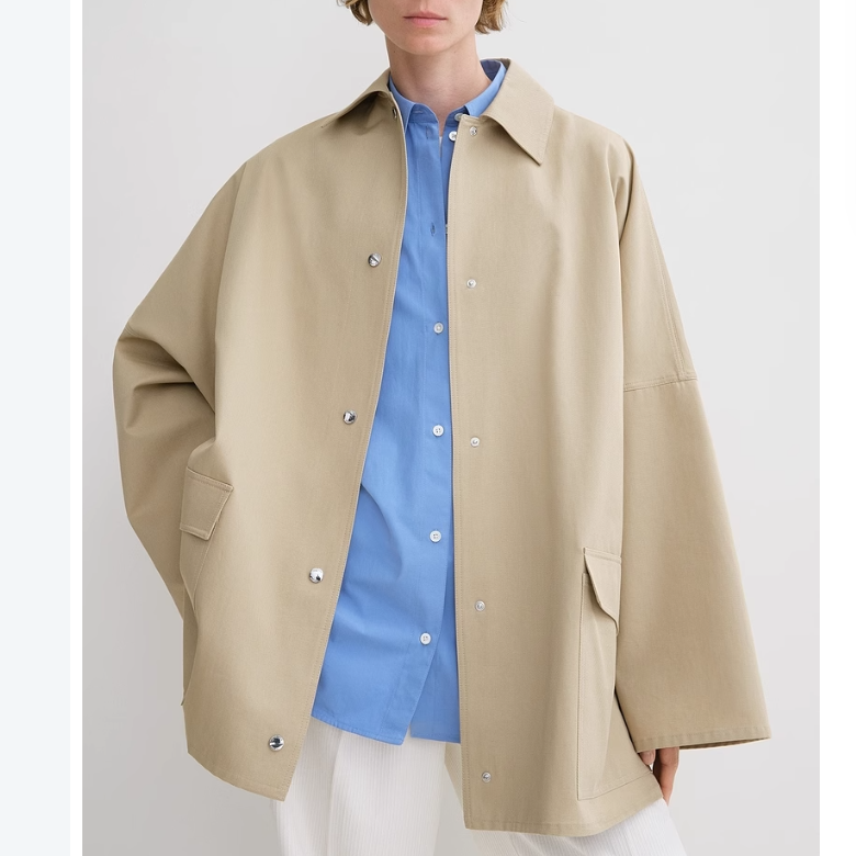 Details for (W) TOTEME 寬鬆扣領外套棕色 - 2024秋季系列 241WRO1050FB0103125