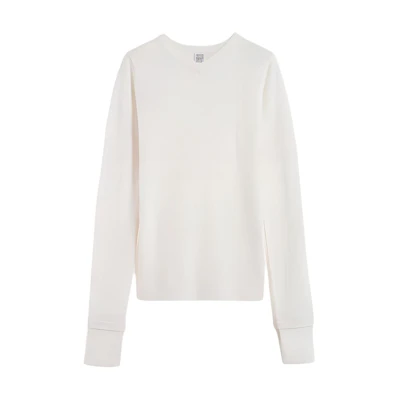 (Women) TOTEME Pure Merino Wool Sweater Cream Color 234WRTWTP180YA0008055