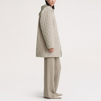 (W) TOTEME 絎縫燈芯絨飾邊谷倉外套-石灰石色 241WRO1022FB0169009 Purchase (W) TOTEME 絎縫燈芯絨飾邊谷倉外套-石灰石色 241WRO1022FB0169009