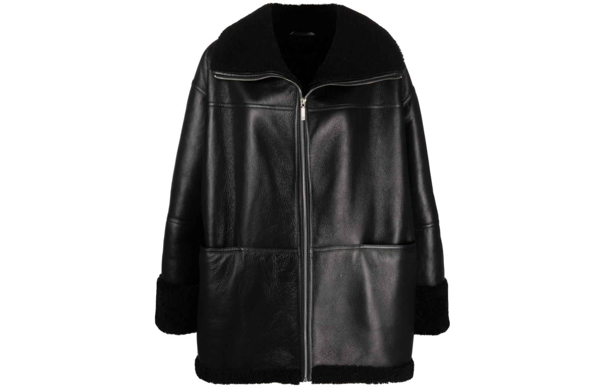 (Women) TOTEME  Shearling Oversized Jacket Black 204101701200