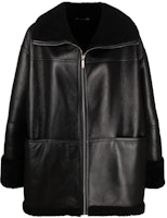(Women) TOTEME Shearling Oversized Jacket Black 204101701200 (Women) TOTEME Shearling Oversized Jacket Black 204101701200