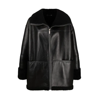 (Women) TOTEME Shearling Oversized Jacket Black 204101701200