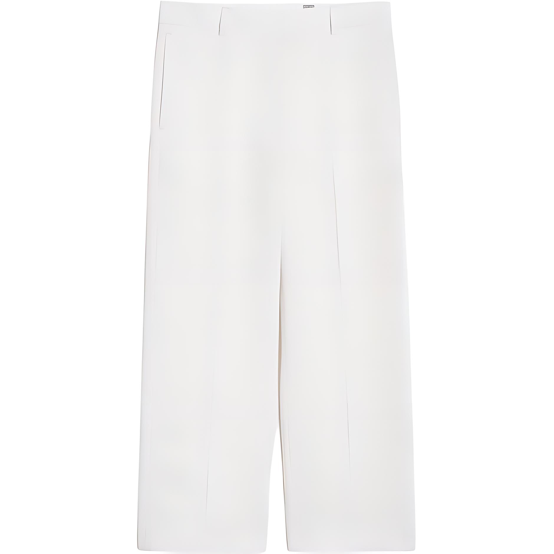 (Women) TOTEME  Slim-Fit Casual Cropped Pants Cream White - 2024 Early Fall 243WRB4511FB0065059