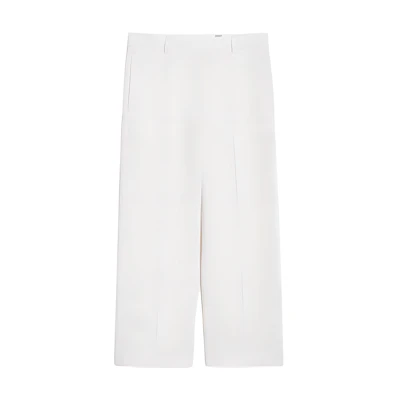 (Women) TOTEME Slim-Fit Casual Cropped Pants Cream White - 2024 Early Fall 243WRB4511FB0065059