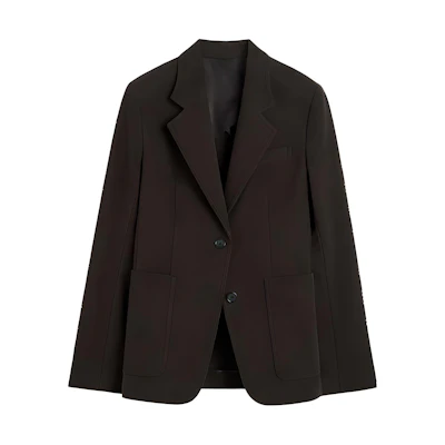(Women) TOTEME Slim-Fit Long Sleeve Blazer in Dark Coffee Brown. 241WRZ1048FB0171040