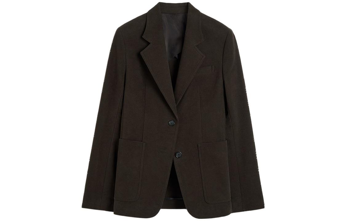 Order (W) TOTEME Blazer Entallado de Manga Larga en Marrón Café Oscuro. 241WRZ1048FB0171040