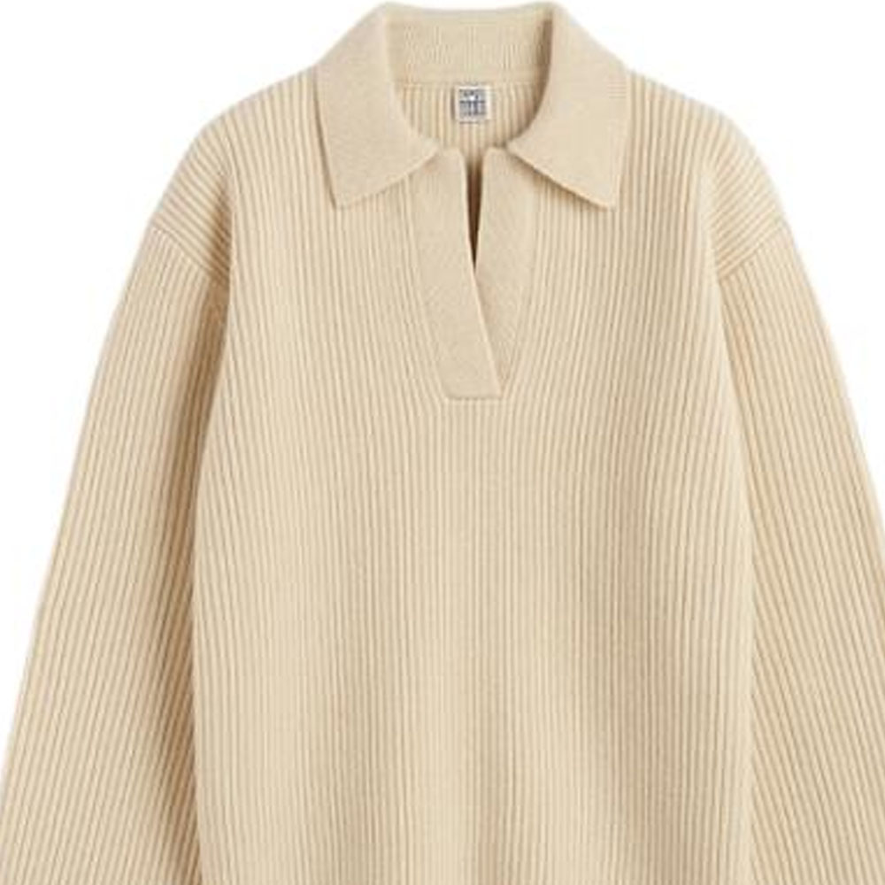 Details for (W) TOTEME 純色Polo針織毛衣 麦加迷亚色 234WRTWTP034YA0004070