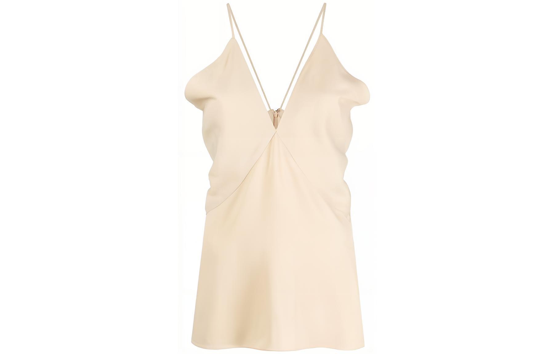 (Women) TOTEME  Solid V-Neck Draped Camisole Tank Top 2335066279