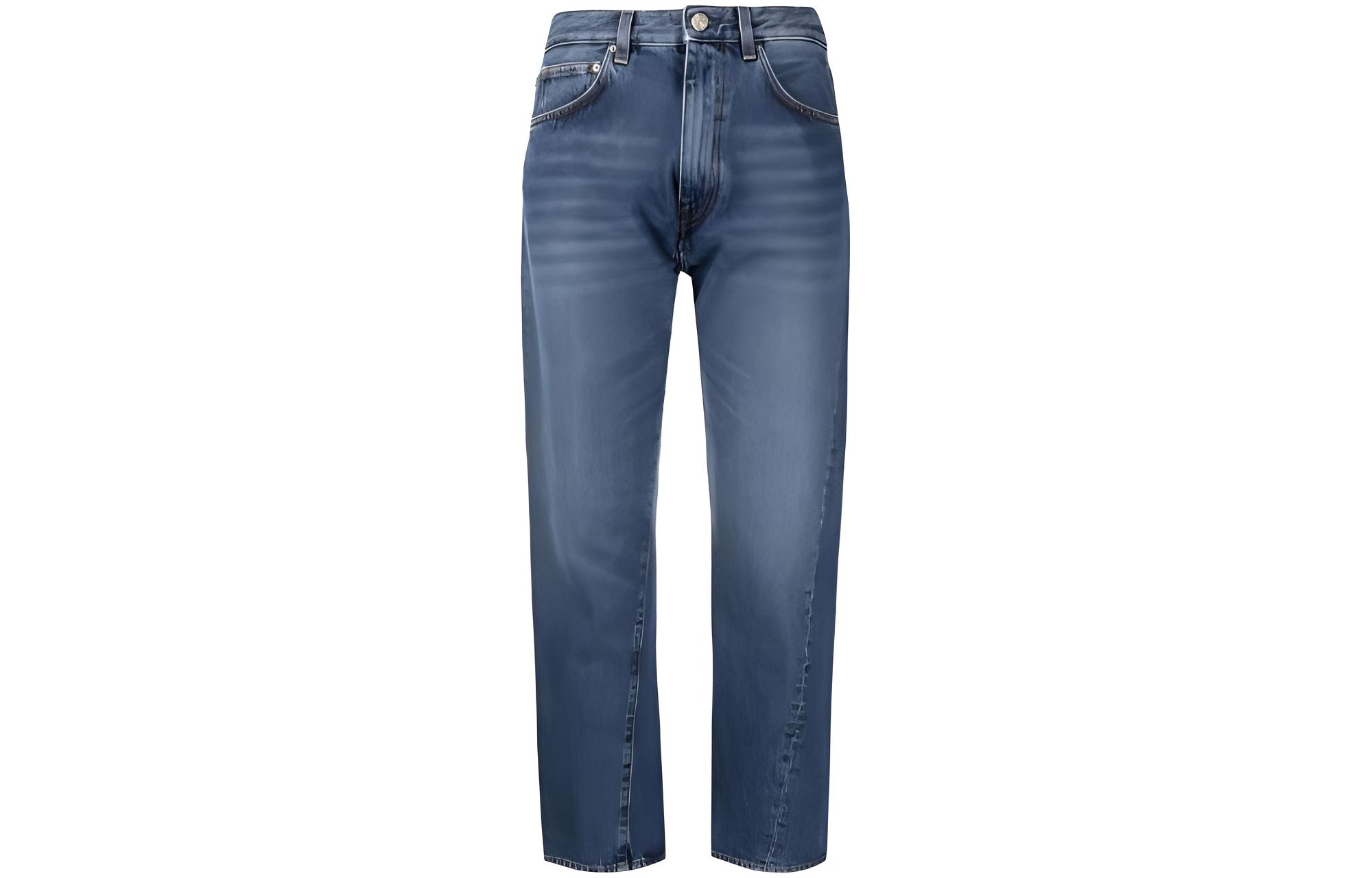 (Women) TOTEME  Straight-Leg High-Waist Solid Color Jeans. 221232741405