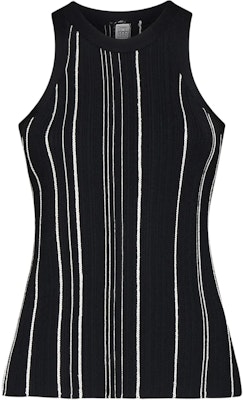 (W) TOTEME Tank Top Hitam Bergaris Tanpa Lengan Fesyenerlengan Slim Fit. 242WRT2292YA0044001 Buy (W) TOTEME Tank Top Hitam Bergaris Tanpa Lengan Fesyenerlengan Slim Fit. 242WRT2292YA0044001