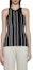 Shop (W) TOTEME Tank Top Hitam Bergaris Tanpa Lengan Fesyenerlengan Slim Fit. 242WRT2292YA0044001