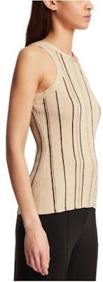 (W) TOTEME Baju Tanpa Lengan Berjalur Beige 242WRT2292YA0044125 Shop (W) TOTEME Baju Tanpa Lengan Berjalur Beige 242WRT2292YA0044125