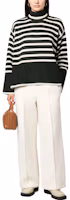 Shop (W) TOTEME 條紋高領寬鬆毛衣 深綠白條紋 234WRTWTP216YA0008013