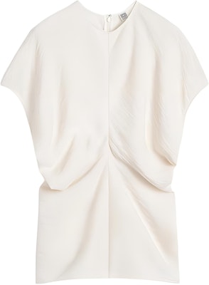 (W) TOTEME Kemeja-T Lengan Pendek Bertekstur Crinkle Krim Musim Luruh Awal 2024. 243WRT0331FB0199055 Buy (W) TOTEME Kemeja-T Lengan Pendek Bertekstur Crinkle Krim Musim Luruh Awal 2024. 243WRT0331FB0199055