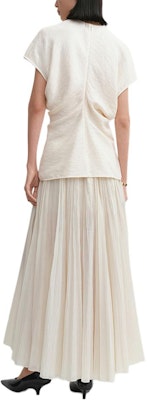 (W) TOTEME Kemeja-T Lengan Pendek Bertekstur Crinkle Krim Musim Luruh Awal 2024. 243WRT0331FB0199055 Shop (W) TOTEME Kemeja-T Lengan Pendek Bertekstur Crinkle Krim Musim Luruh Awal 2024. 243WRT0331FB0199055