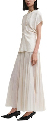 (W) TOTEME Kemeja-T Lengan Pendek Bertekstur Crinkle Krim Musim Luruh Awal 2024. 243WRT0331FB0199055 Purchase (W) TOTEME Kemeja-T Lengan Pendek Bertekstur Crinkle Krim Musim Luruh Awal 2024. 243WRT0331FB0199055