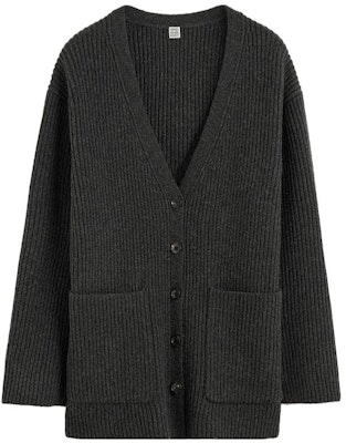 (W) TOTEME V领罗纹针织毛衣 灰色混纺. 234WRTWTP162YA0007019 Order (W) TOTEME V领罗纹针织毛衣 灰色混纺. 234WRTWTP162YA0007019