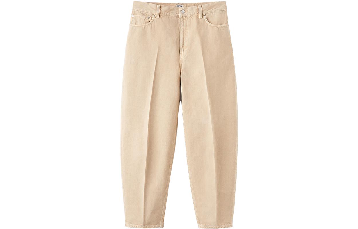 (Women) TOTEME  Washed Beige Wide-Leg Tapered Cotton Jeans 2332037748870